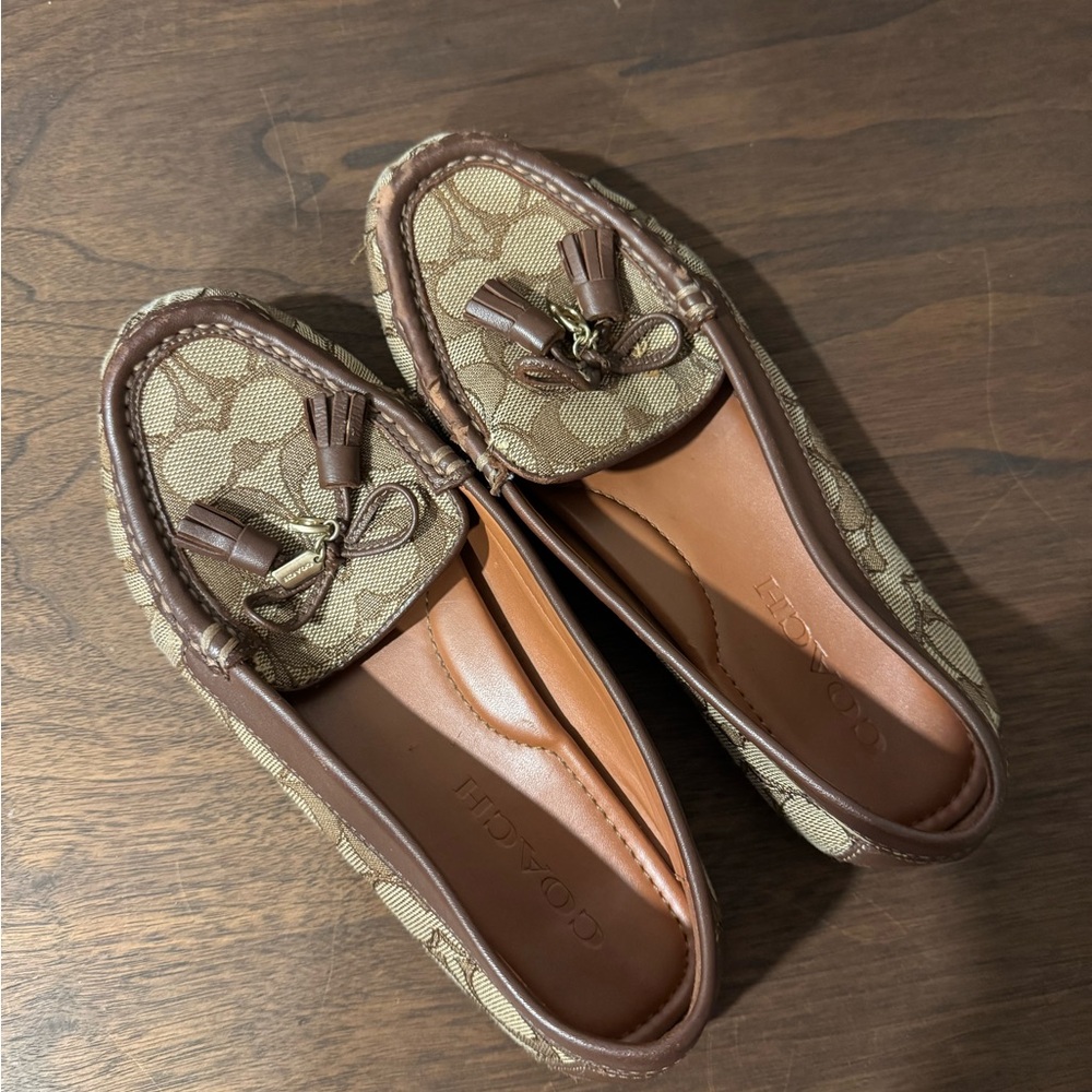 Coach Women's Tan and Brown Loafers